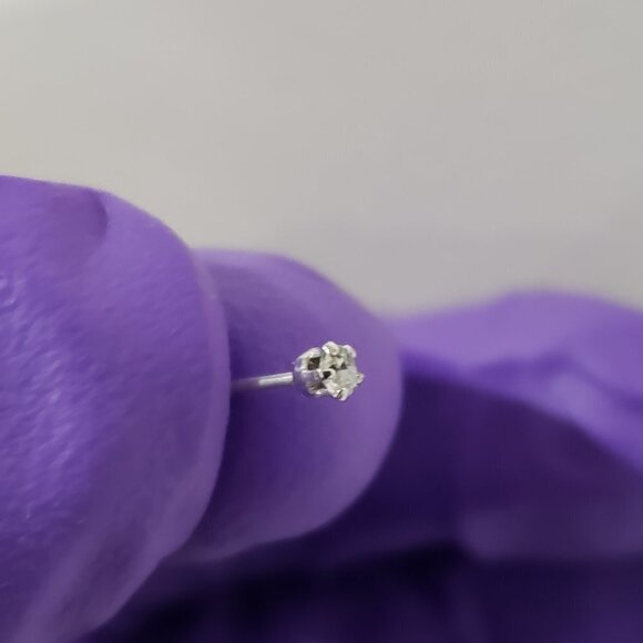 Swarovski Crystal Element - Stlg Silver Overlay Clear Stone "Tiny" Stud Earrings - Picture 10 of 11